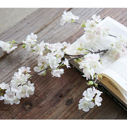 SOGA 10X Artificial Silk Flower Fake Cherry Blossom Bouquet Table Decor White • LUZ-AFlowerCherry10White
