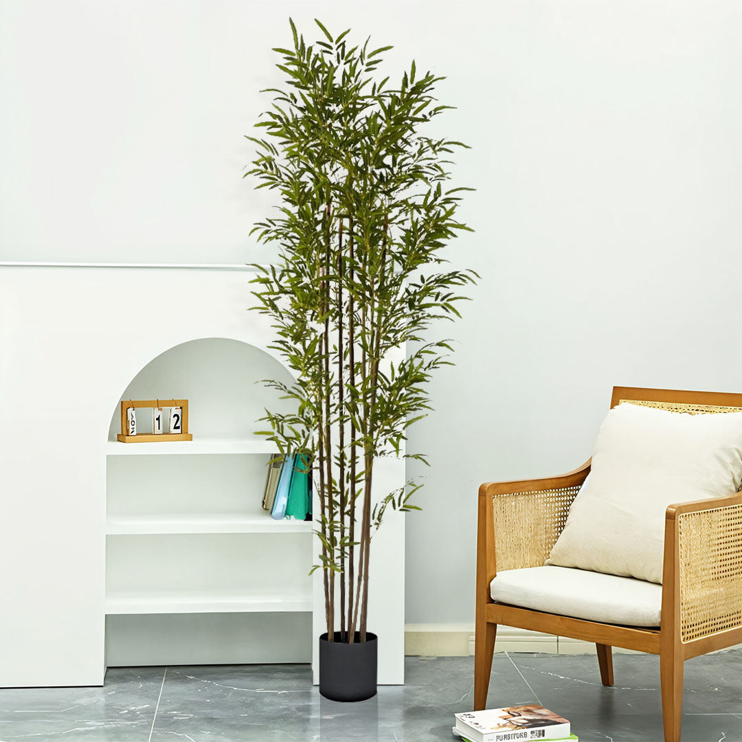 SOGA 210cm Lucky Bamboo Tree Bambusa Vulgaris Artificial Plant w/ 7 Branches Home Accent Decor • LUZ-APlantFHZ210
