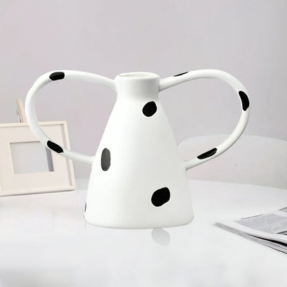 SOGA 2X 23.5x11cm Ornament Vase with Polka Dot Handicraft Decorations in Living Room Home Decor • LUZ-Ornament2918X2