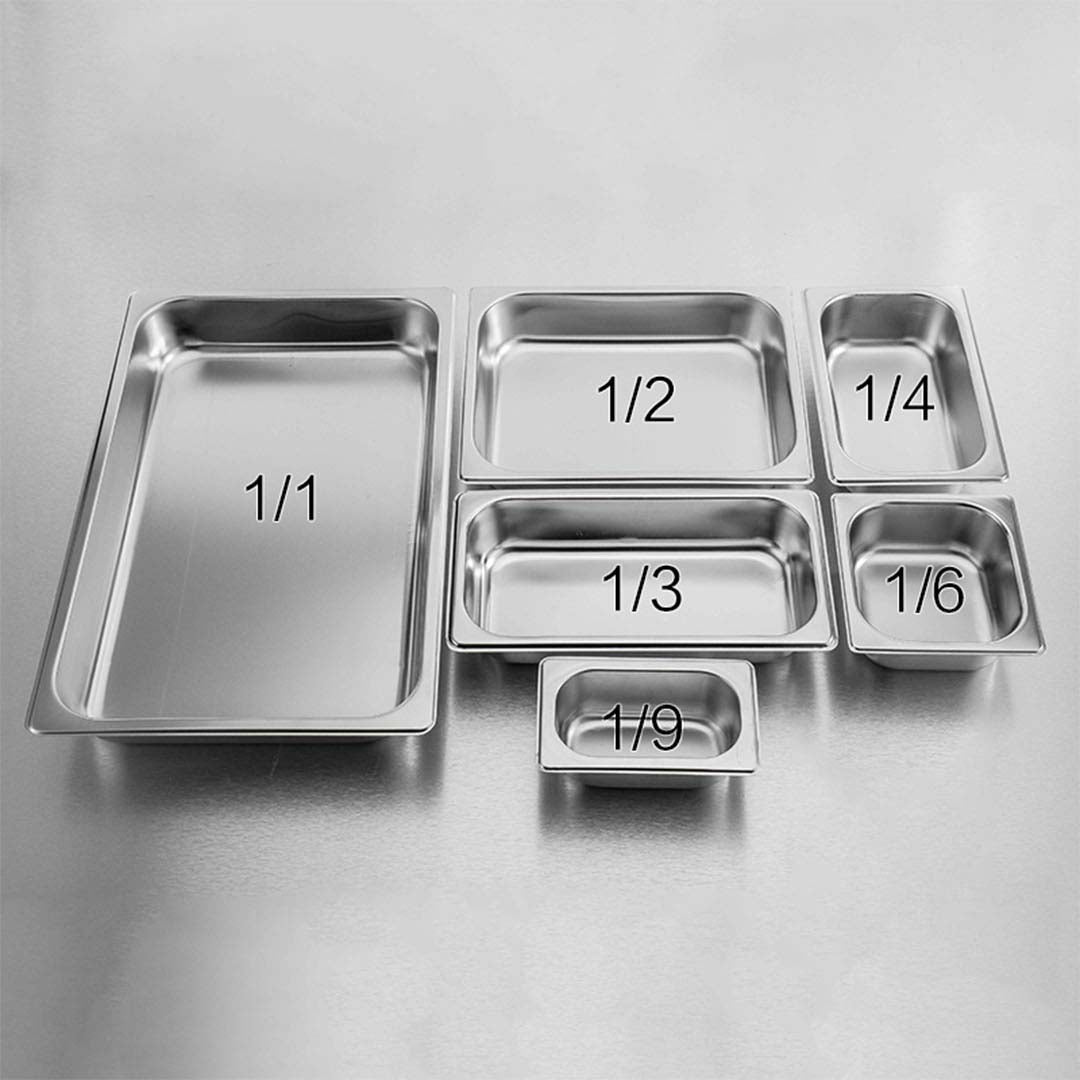 SOGA 4X Gastronorm GN Pan Full Size 1/2 GN Pan 10cm Deep Stainless Steel Tray With Lid • LUZ-GP5410wLidX4