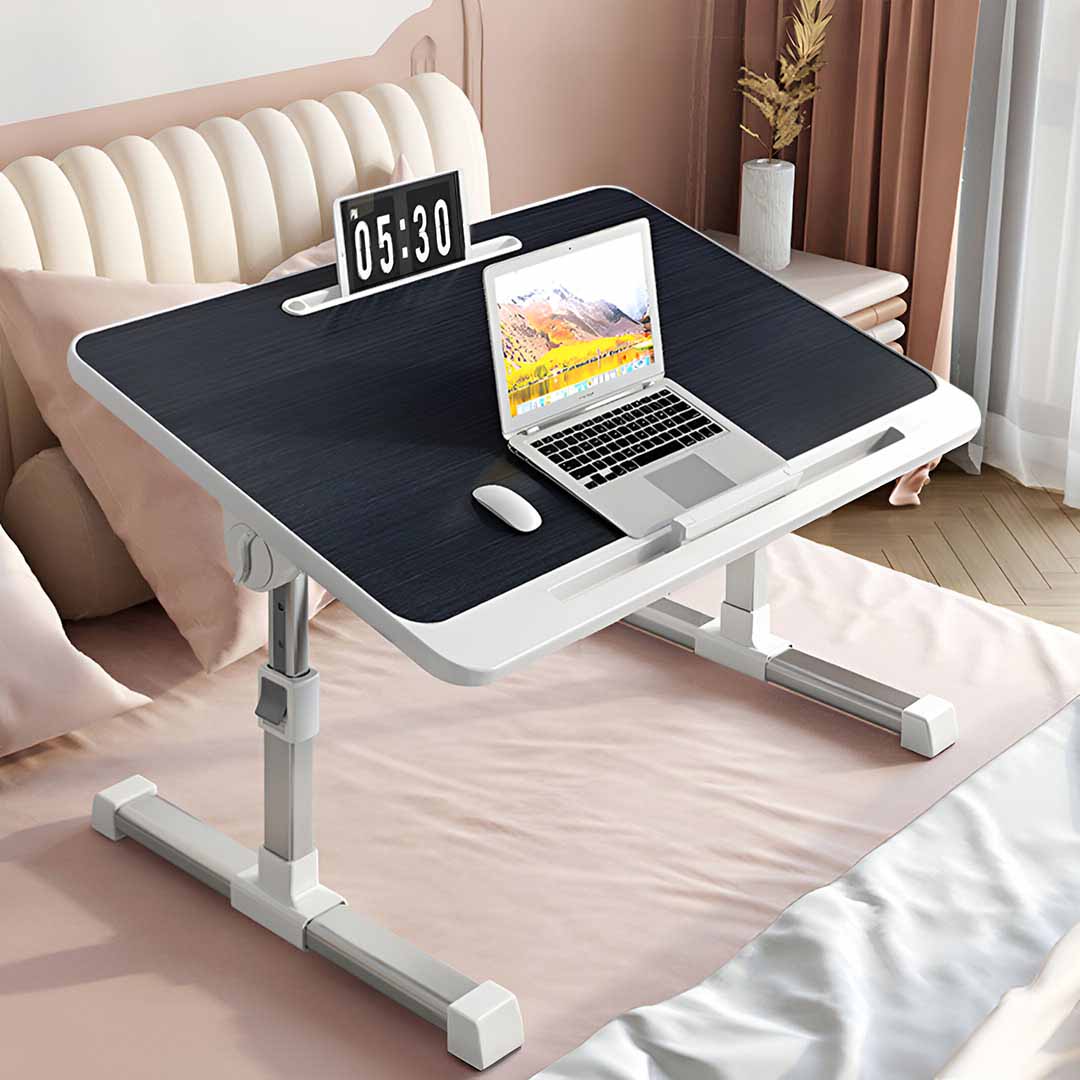 SOGA 60X40cm Black Small Laptop Bed Portable Foldable Study Table Adjustable • LUZ-BedTableA8