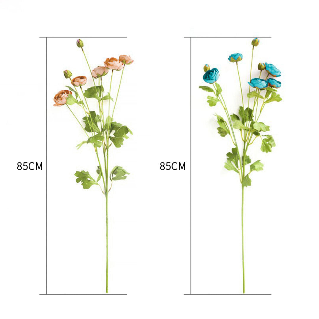 SOGA 51cm Blue Glass Tall Floor Vase with 12pcs Artificial Fake Flower Set • LUZ-Vase4880BluewBlueF12