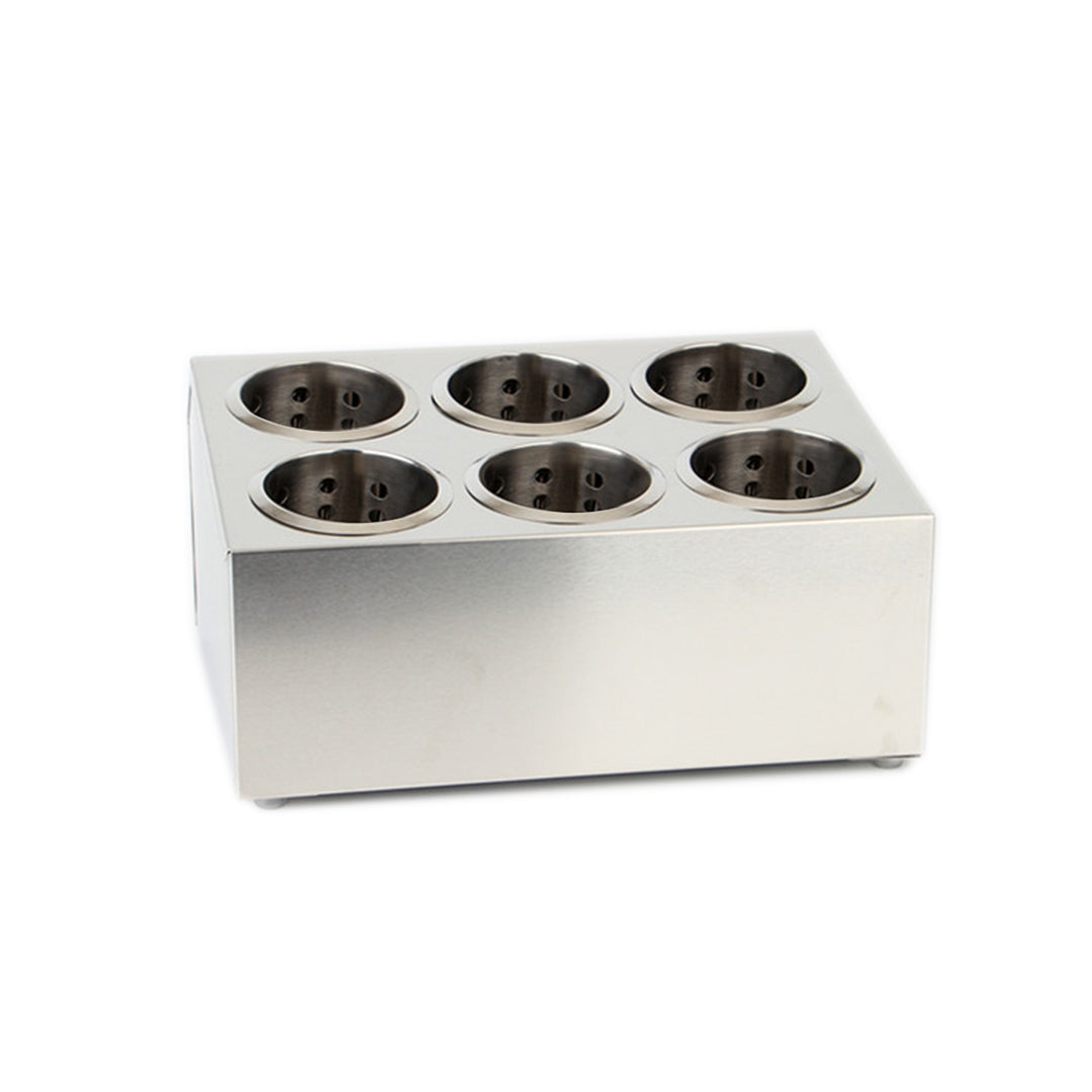 SOGA 2X 18/10 Stainless Steel Commercial Conical Utensils Cutlery Holder with 6 Holes • LUZ-CutleryHolder4605X2
