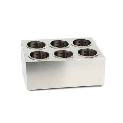SOGA 2X 18/10 Stainless Steel Commercial Conical Utensils Cutlery Holder with 6 Holes • LUZ-CutleryHolder4605X2