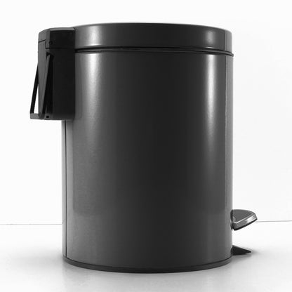 SOGA Foot Pedal Stainless Steel Rubbish Recycling Garbage Waste Trash Bin Round 12L Black • LUZ-RubbishBinRound12LBlack