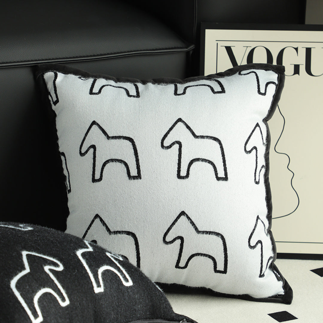 SOGA 2X 45cm Throw Pillow White Teddy Fleece Square Pony Design Decorative Cushion for Living Room • LUZ-FrenchCushion291X2