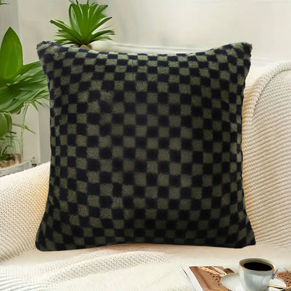 SOGA 45cm Urban Light Luxury Pillow Dark Night Green Checkered Square Throw Pillow • LUZ-FrenchCushion238