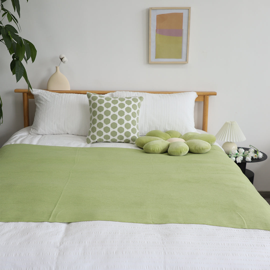 SOGA 2X Green Acrylic Knitted Throw Blanket Solid Fringed Warm Cozy Woven Cover Couch Bed Sofa Home Decor • LUZ-Blanket913X2