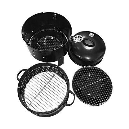 SOGA 2X 3 In 1 Barbecue Smoker Outdoor Charcoal BBQ Grill Camping Picnic Fishing • LUZ-CharcoalBBQSmokerX2