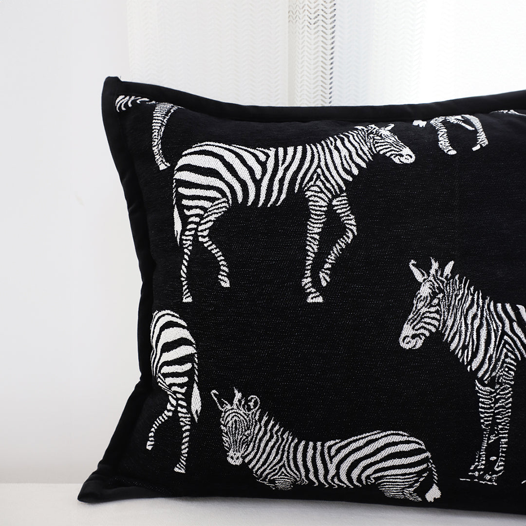SOGA 2X 45cm Black Light Luxury Zebra Cushion Decorative Square Pillow Living Room Home Decor • LUZ-FrenchCushion290X2