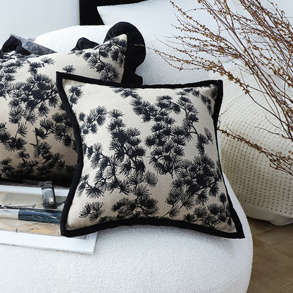 SOGA 45cm Throw Pillow Black and White Wide Border Square Pillow Stylish Decorative Cushion Living Room • LUZ-FrenchCushion304