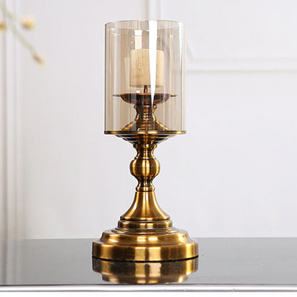 SOGA 33.5cm Gold Nordic Deluxe Candlestick Candle Holder Stand Pillar Glass /Iron • LUZ-CandleStick3451