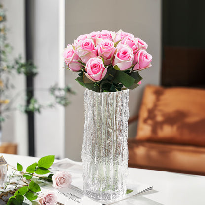 SOGA 30.5cm Handcrafted Clear Glass Vase, Classic Design for Home Decor • LUZ-GVaseClear305