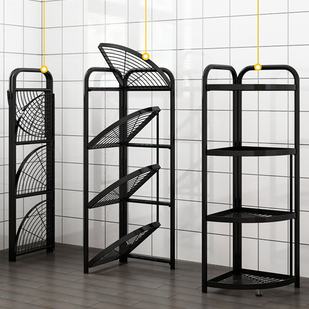 SOGA 4 Tier Steel Triangular  Corner Stand Multi-Functional Shelves Portable Storage Organizer • LUZ-KitchenXY025