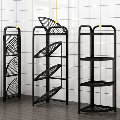 SOGA 4 Tier Steel Triangular  Corner Stand Multi-Functional Shelves Portable Storage Organizer • LUZ-KitchenXY025
