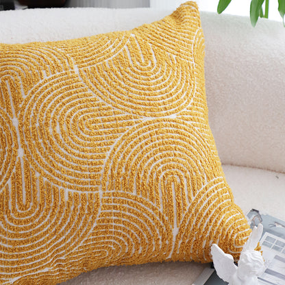 SOGA 50cm Mustard Yellow Throw Pillow Geometric Indoor and Outdoor Corded for Home Decor • LUZ-FrenchCushion321