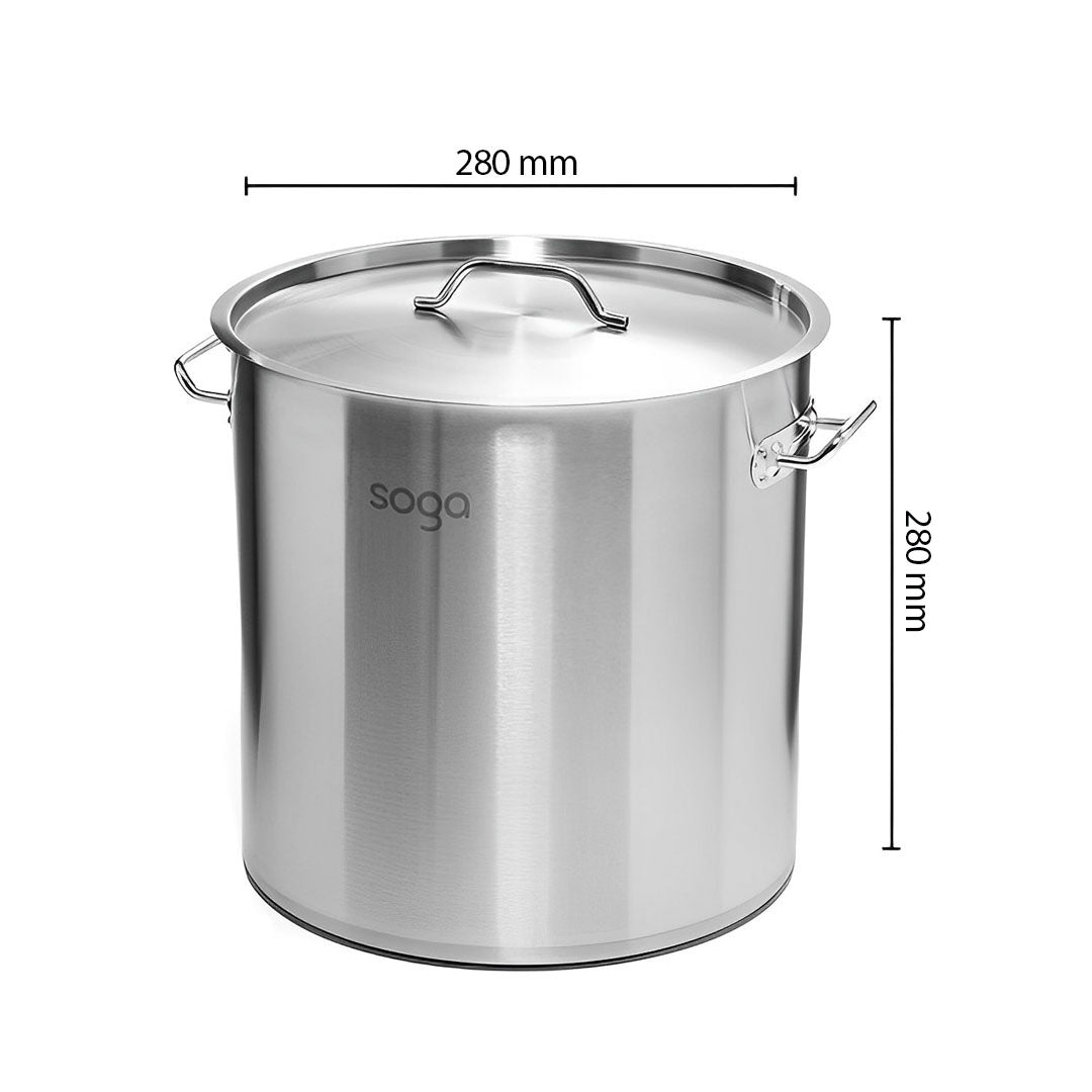 SOGA Dual Burners Cooktop Stove, 17L Stainless Steel Stockpot 28cm and 28cm Induction Casserole • LUZ-ECooktDBL-StockPot28CM-CASL4226