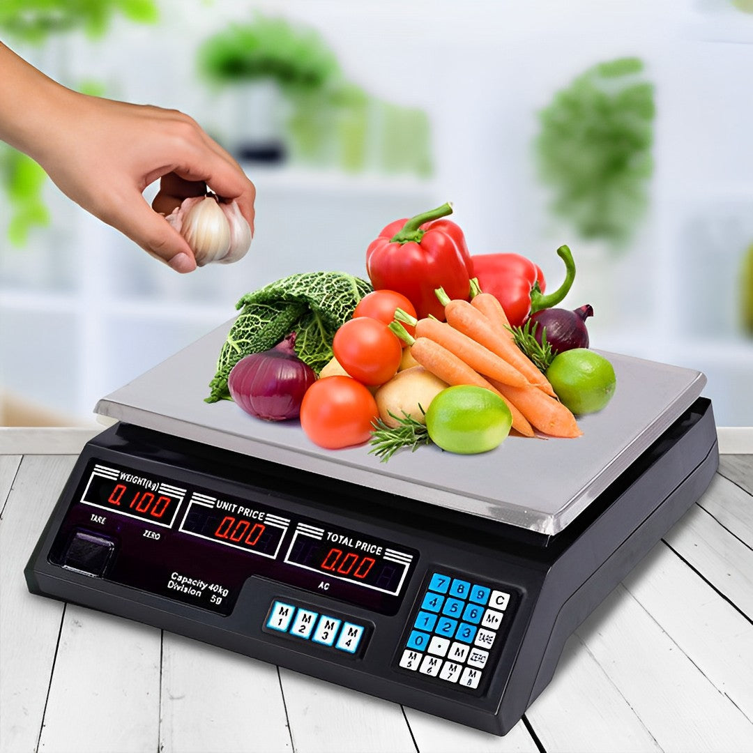 SOGA 2x Digital Commercial Kitchen Scales Shop Electronic Weight Scale Food 40kg/5g • LUZ-Scale40KGX2