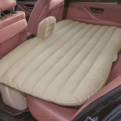 SOGA 2X Beige Stripe Inflatable Car Mattress Portable Camping Rest Air Bed Travel Compact Sleeping Kit Essentials • LUZ-CarMat003X2