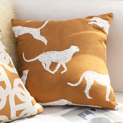 SOGA 50cm Throw Pillow Brown and White Cheetah Animal Print for Home DÃ©cor • LUZ-FrenchCushion338