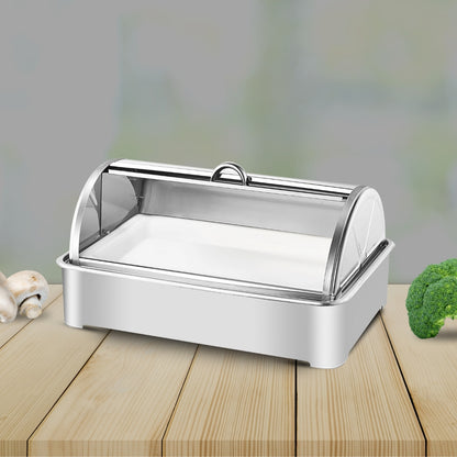 SOGA 59x38.5cm Silver Color Ceramic Serving Bowl Chafing Dish for Kitchen Essential • LUZ-ChafingDish6V14