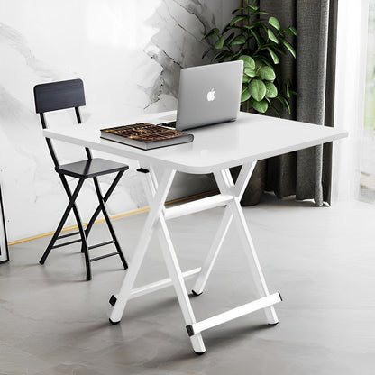 SOGA 2X White Dining Table Portable Square Surface Space Saving Folding Desk with Lacquered Legs  Home Decor • LUZ-TableSQ731X2