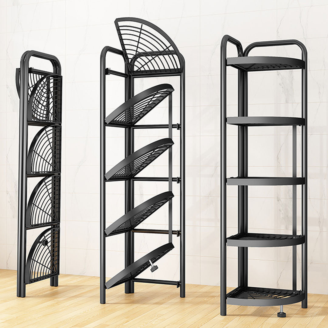 SOGA 5 Tier Steel Triangular  Corner Stand Multi-Functional Shelves Portable Storage Organizer • LUZ-KitchenXY026