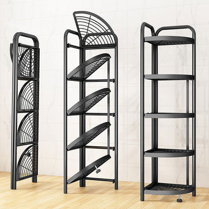 SOGA 5 Tier Steel Triangular  Corner Stand Multi-Functional Shelves Portable Storage Organizer • LUZ-KitchenXY026