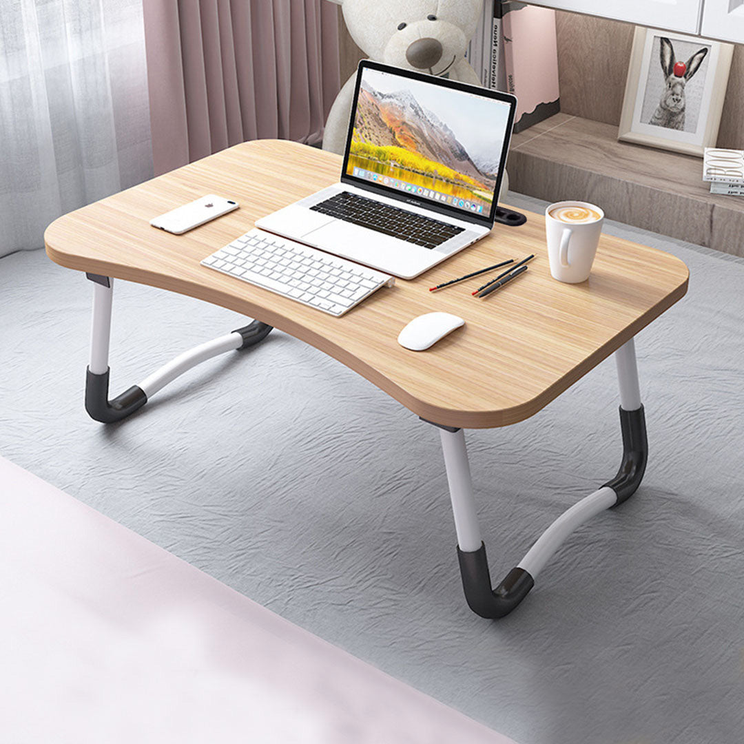 SOGA 2X Walnut Portable Bed Table Adjustable Foldable Bed Sofa Study Table Laptop Mini Desk with Notebook Stand Card Slot Holder Home Decor • LUZ-BedTableG42X2