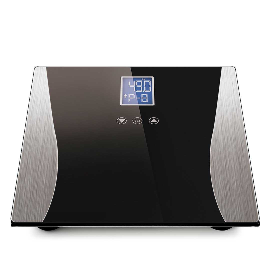 SOGA Wireless Digital Body Fat LCD Bathroom Weighing Scale Electronic Weight Tracker Black LUZ-BodyFatScale1304Black