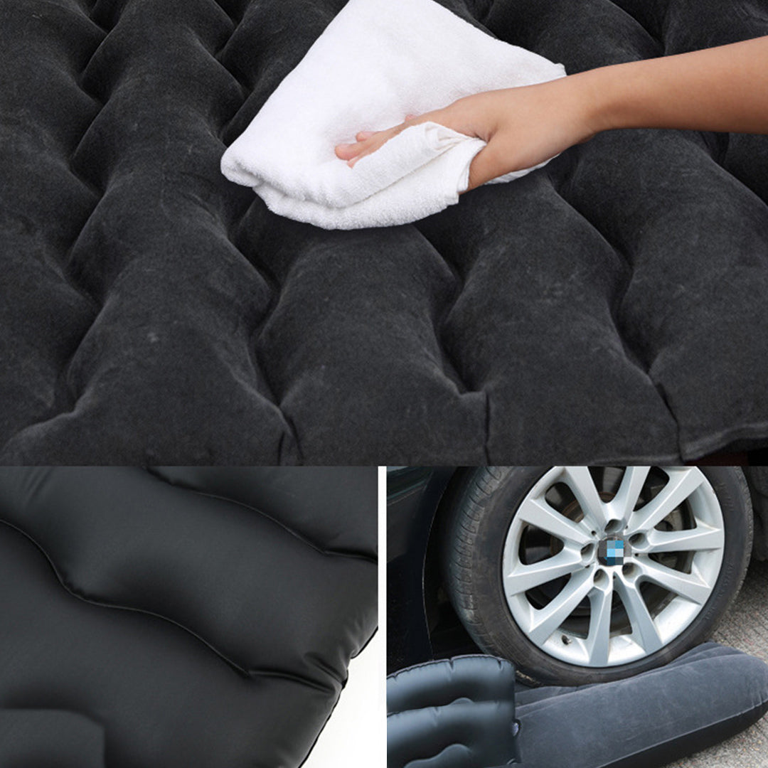 SOGA 2X Black Ripple Inflatable Car Mattress Portable Camping Air Bed Travel Sleeping Kit Essentials • LUZ-CarMat005X2