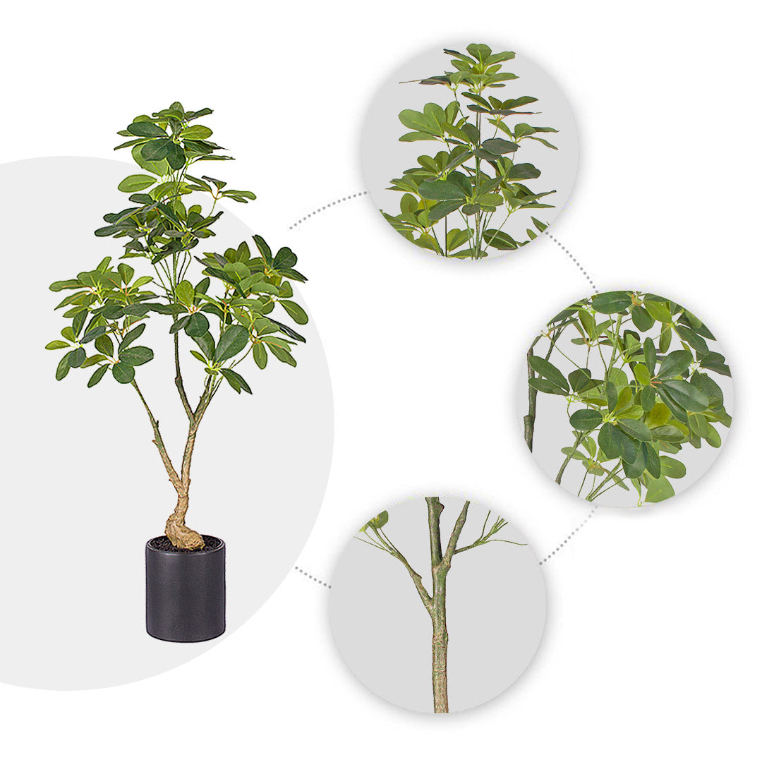 SOGA 120cm Artificial Natural Green Schefflera Dwarf Umbrella Tree Fake Tropical Indoor Plant Home Office Decor • LUZ-APlantQXY120