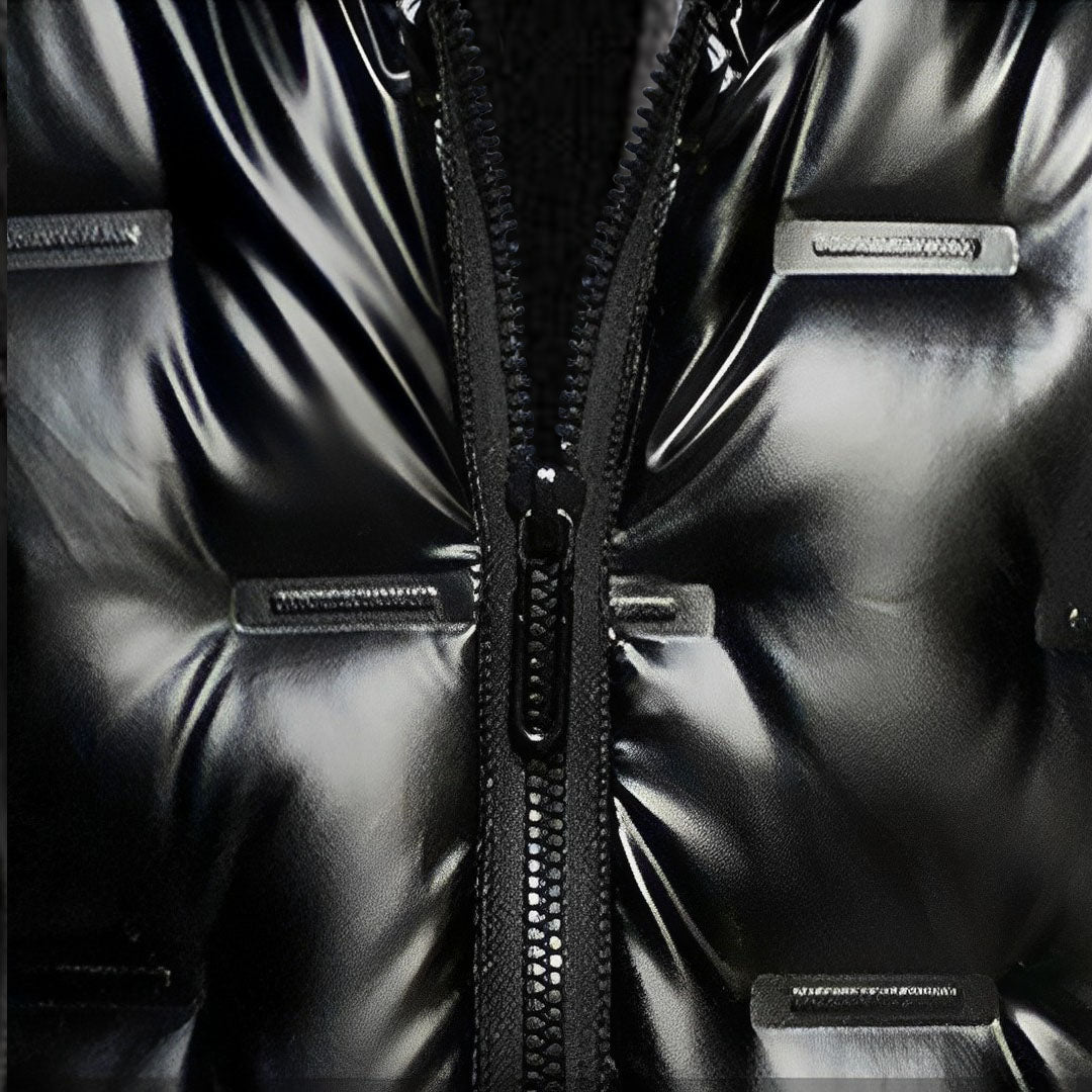abbee Black 3XL Winter Hooded Glossy Down Jacket Stylish Lightweight Quilted Warm Puffer Coat • LUZ-DJ-9800D