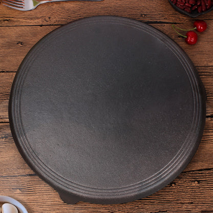 SOGA 2X 33CM Reversible Round Cast Iron Induction Crepes Pan Baking Cookie Pancake Pizza Bakeware • LUZ-ZPai052AX2