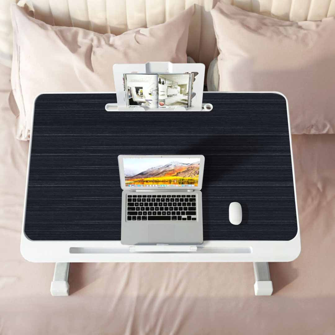 SOGA 2X 60X40cm Black Small Laptop Bed Portable Foldable Study Table Adjustable • LUZ-BedTableA8X2