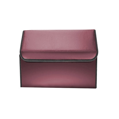SOGA Leather Car Boot Collapsible Foldable Trunk Cargo Organizer Portable Storage Box Red Small • LUZ-StorageREDSml