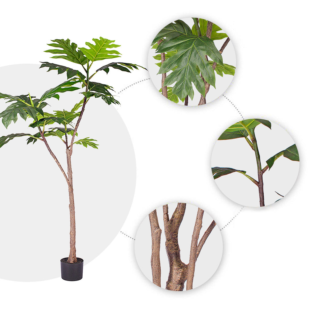 SOGA 4X 150cm Artificial Natural Green Split-Leaf Philodendron Tree Fake Tropical Indoor Plant Home Office Decor • LUZ-APlantMBS15021X4