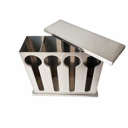 SOGA Stainless Steel Buffet Restaurant Spoon Utensil Holder Storage Rack 4 Holes • LUZ-CutleryHolder4631