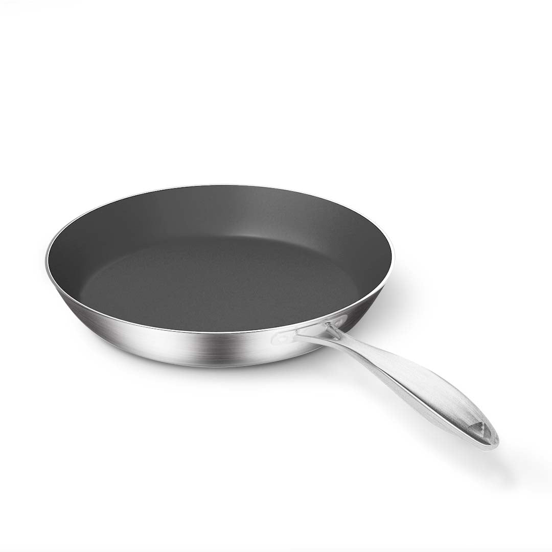 SOGA Stainless Steel Fry Pan 20cm 26cm Frying Pan Induction Non Stick Interior • LUZ-FryPanNS2868-2871