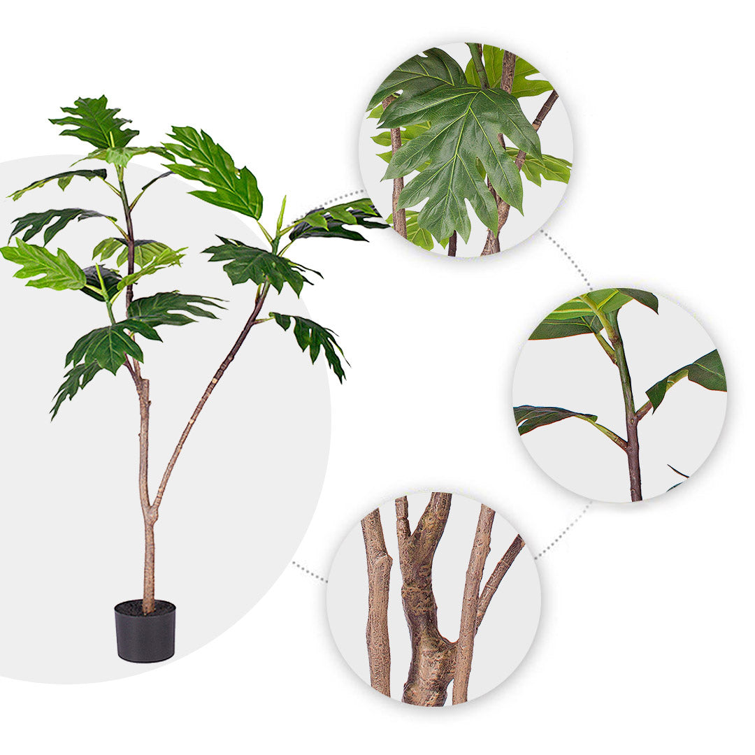 SOGA 2X 120cm Artificial Natural Green Split-Leaf Philodendron Tree Fake Tropical Indoor Plant Home Office Decor • LUZ-APlantMBS12018X2
