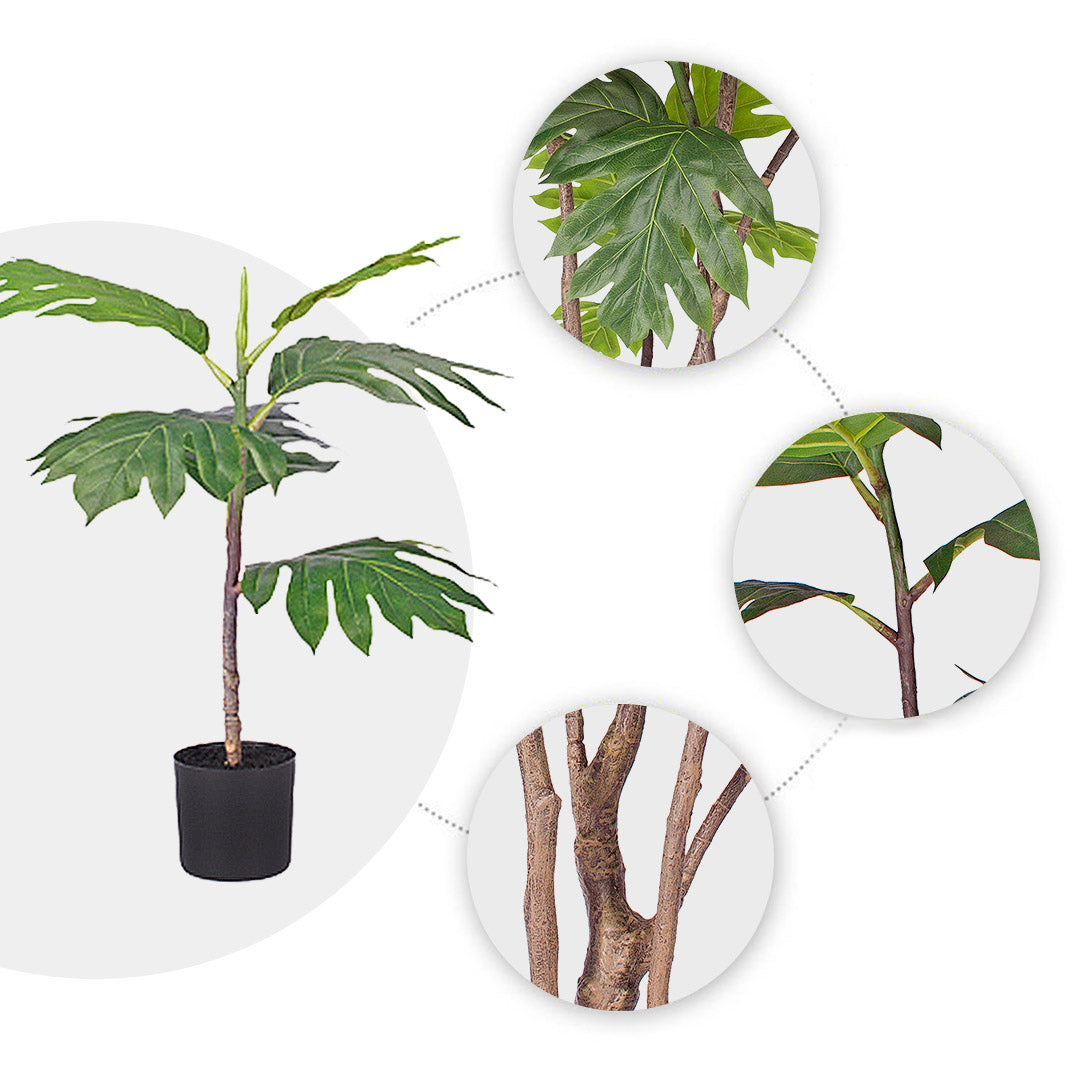 SOGA 60cm Artificial Natural Green Split-Leaf Philodendron Tree Fake Tropical Indoor Plant Home Office Decor • LUZ-APlantMBS606