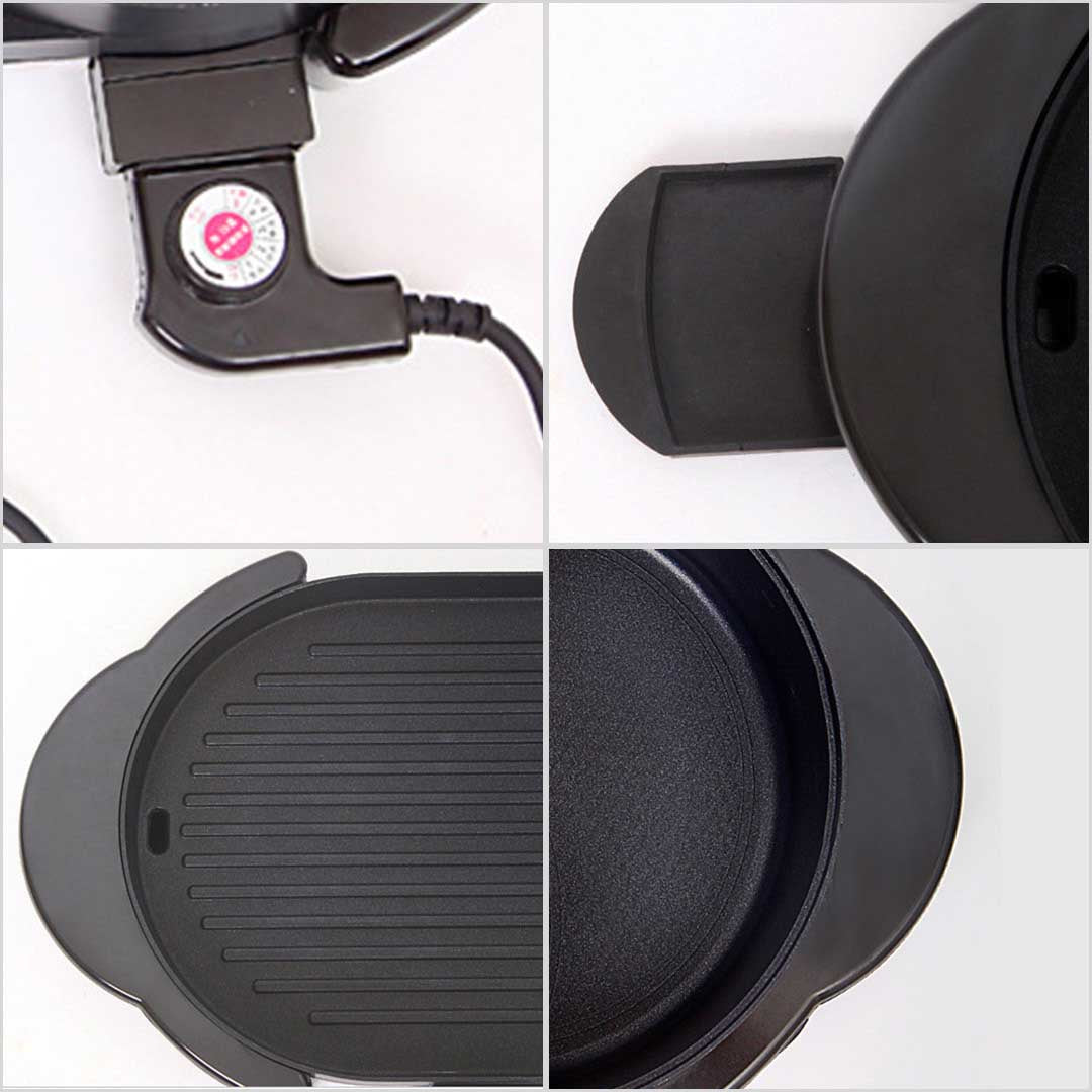 SOGA 2 in 1 Electric Non-Stick BBQ Teppanyaki Grill Plate Steamboat Hotpot 2-8 Person • LUZ-SteamboatHotPotandGrillYuanYang