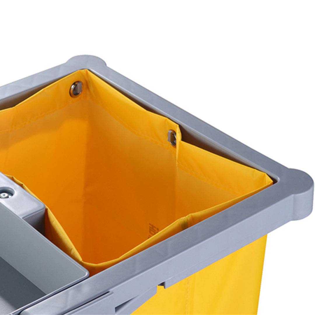 SOGA 2X 3 Tier Multifunction Janitor Cleaning Waste Cart Trolley and Waterproof Bag • LUZ-FoodCart033GWGrayX2
