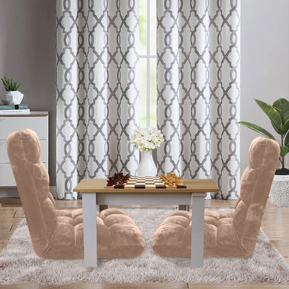 SOGA Floor Recliner Folding Lounge Sofa Futon Couch Folding Chair Cushion Light Apricot • LUZ-LoungeChairLightApricot