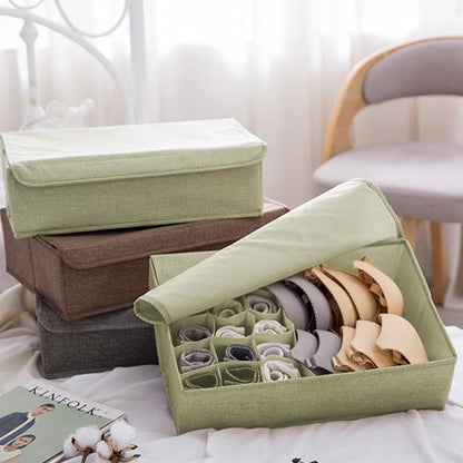 SOGA Green Flip Top Underwear Storage Box Foldable Wardrobe Partition Drawer Home Organiser • LUZ-SBox034