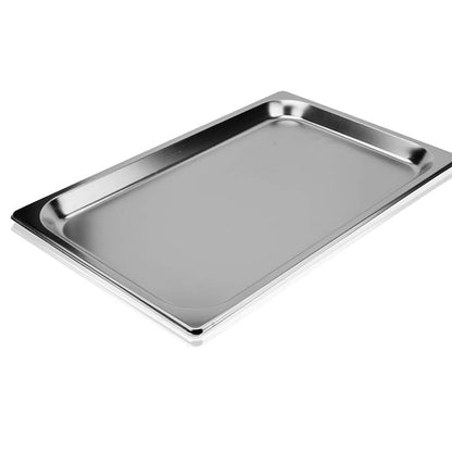 SOGA Gastronorm GN Pan Full Size 1/1 GN Pan 6.5cm Deep Stainless Steel Tray With Lid • LUZ-GP5403wLidX1