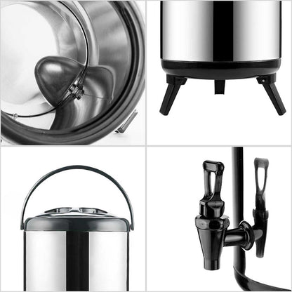 SOGA 8X 16L Portable Insulated Cold/Heat Coffee Tea Beer Barrel Brew Pot With Dispenser • LUZ-BeverageDispenser16LX8