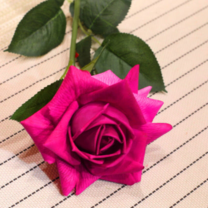 SOGA 12pcs Artificial Silk Flower Fake Rose Bouquet Table Decor Dark Pink • LUZ-AFlower3H12Red