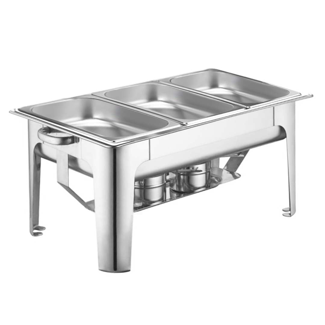 SOGA 2X 9L Stainless Steel 3 Pans Bain-marie Chafing Catering Dish Buffet Food Warmer • LUZ-ChafingDish56063X2