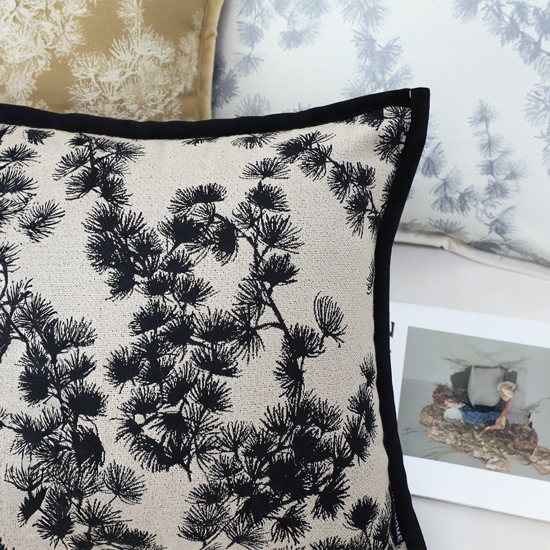 SOGA 45cm Throw Pillow Black and White Wide Border Square Pillow Stylish Decorative Cushion Living Room • LUZ-FrenchCushion304